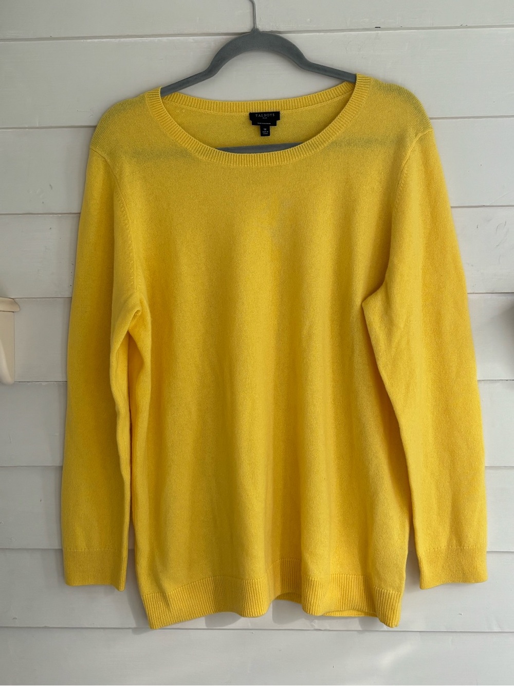 Talbots Bright Yellow  Cashmere Crewneck Sweater Women’s Size 1X